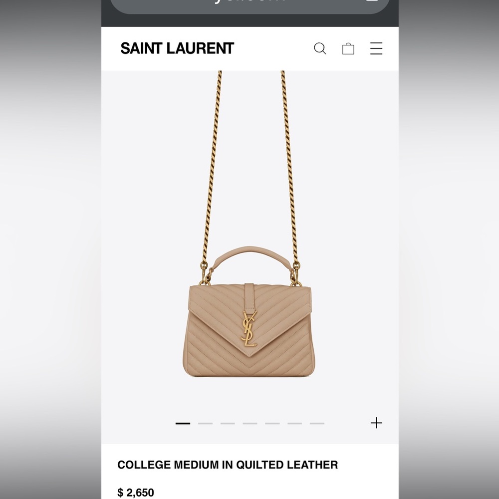 YSL medium college bag in beige color - Picture 12 of 14